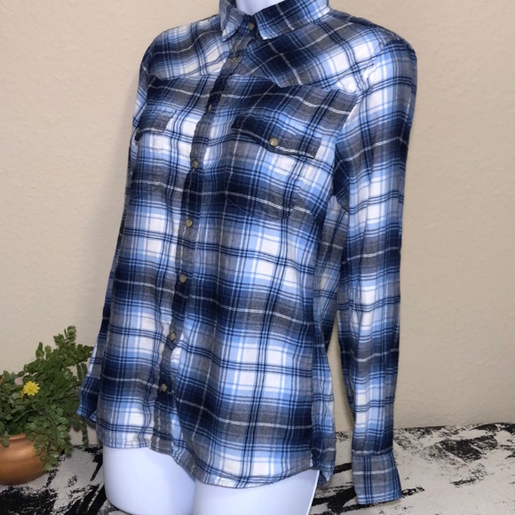 Jach’s Girlfriend women’s blue Button Down Shirt - Picture 4 of 8
